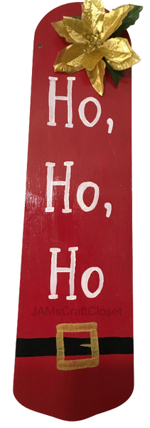 FAN BLADE Wall Art Chalkboard HO H HO Upcycled Repurposed Ceiling Fan Blade Wall Art Hand Painted Christmas Holiday Decor Handmade Home Decor Unique Gift {{ JAMsCraftCloset }}