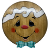 GINGERBREAD FACE Wall Art BOY Hand Painted 12 Inch Round Wood Bling and Glitter Kitchen Decor Holiday Christmas Decor Gift HAPPY SHOPPING {{ JAMsCraftCloset }}