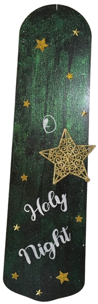 FAN BLADE Wall Art O HOLY NIGHT Upcycled Repurposed Ceiling Fan Blade Wall Art Hand Painted Christmas Holiday Decor Handmade Home Decor Unique Gift {{ JAMsCraftCloset }}