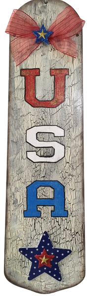 FAN BLADE Wall Art USA PATRIOTIC Upcycled Repurposed Ceiling Fan Blade Wall Art Hand Painted 4th of July Holiday Decor Handmade Home Decor Unique Gift {{ JAMsCraftCloset }}
