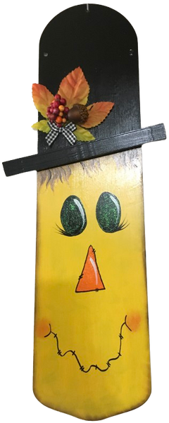 FAN BLADE Wall Art SCARECROW 1 Upcycled Repurposed Ceiling Fan Blade Wall Art Hand Painted FALL Holiday Decor Handmade Home Decor Unique Gift {{ JAMsCraftCloset }}