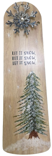 FAN BLADE Wall Art LET IT SNOW 1 Upcycled Repurposed Ceiling Fan Blade Wall Art Hand Painted Christmas Holiday Decor Handmade Home Decor Unique Gift {{ JAMsCraftCloset }}