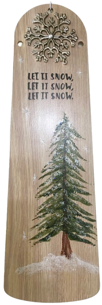 FAN BLADE Wall Art LET IT SNOW 2 Upcycled Repurposed Ceiling Fan Blade Wall Art Hand Painted Christmas Holiday Decor Handmade Home Decor Unique Gift {{ JAMsCraftCloset }}