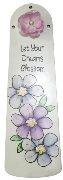 FAN BLADE Wall Art LET YOUR DREAMS BLOSSOM Upcycled Repurposed Ceiling Fan Blade Wall Art Hand Painted Positive Saying Decor Handmade Home Decor Unique Gift {{ JAMsCraftCloset }}