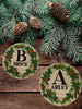 Christmas Personalized Ornament Handmade INITIAL AND NAME WREATH Large Round Wooden Sublimation Large Holiday Tree Decoration GIFT Crafters Delight {{ JAMsCraftCloset }}