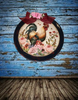 Dollar Tree Round Charger PLATE Farmhouse Country Wall Art Rooster With Pink Roses Handmade Gift Idea Crafters Delight {{ JAMsCraftCloset }}