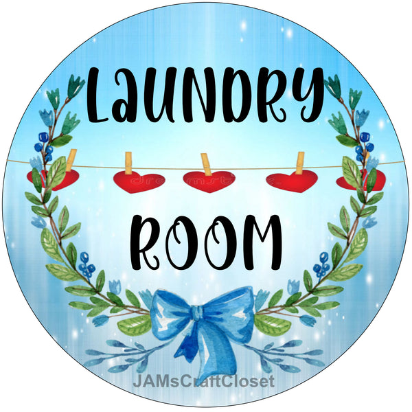 ROUND Digital Graphic Design LAUNDRY ROOM Sublimation PNG SVG Lake House Sign Farmhouse Country Home Cabin Wall Art Decor Wreath Design Gift Crafters Delight HAPPY CRAFTING {{ JAMsCraftCloset }}