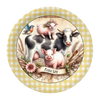 ROUND Digital Graphic Design FARM LIFE - COW PIGS BIRD Floral Wedding Gift First Home Sublimation Decoupage PNG SVG Country Farmhouse Home Kitchen Decor Wall Art Shelf Sitter Gift Crafters Delight - JAMsCraftCloset