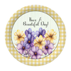 ROUND Digital Graphic Design HAVE A BEAUTIFUL DAY Purple Yellow Floral Wedding Gift First Home Sublimation Decoupage PNG SVG Country Farmhouse Home Decor Wall Art Shelf Sitter Gift Crafters Delight - JAMsCraftCloset