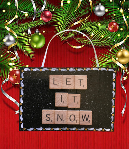 Ornament Wall Art Handmade Wooden Scrabble Pieces LET IT SNOW Christmas Holiday Decor {{ JAMsCraftCloset }}