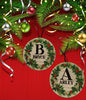 Christmas Personalized Ornament Handmade INITIAL AND NAME WREATH Large Round Wooden Sublimation Large Holiday Tree Decoration GIFT Crafters Delight {{ JAMsCraftCloset }}