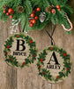 Christmas Personalized Ornament Handmade INITIAL AND NAME WREATH Large Round Wooden Sublimation Large Holiday Tree Decoration GIFT Crafters Delight {{ JAMsCraftCloset }}
