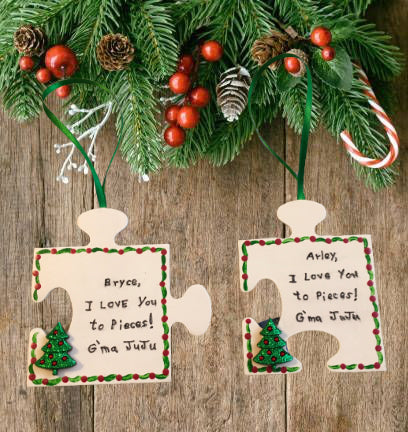 Christmas Personalized Ornament Handmade I LOVE YOU TO PIECES Wooden Holiday Tree Decoration Crafters Delight {{ JAMsCraftCloset }}
