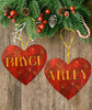 Christmas Personalized Ornament Handmade NAME ON HEART RED GOLD BLING Large HEART SHAPED Wooden Sublimation Large Holiday Tree Decoration GIFT Crafters Delight {{ JAMsCraftCloset }}