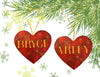 Christmas Personalized Ornament Handmade NAME ON HEART RED GOLD BLING Large HEART SHAPED Wooden Sublimation Large Holiday Tree Decoration GIFT Crafters Delight {{ JAMsCraftCloset }}