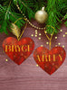 Christmas Personalized Ornament Handmade NAME ON HEART RED GOLD BLING Large HEART SHAPED Wooden Sublimation Large Holiday Tree Decoration GIFT Crafters Delight {{ JAMsCraftCloset }}