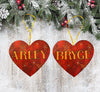 Christmas Personalized Ornament Handmade NAME ON HEART RED GOLD BLING Large HEART SHAPED Wooden Sublimation Large Holiday Tree Decoration GIFT Crafters Delight {{ JAMsCraftCloset }}