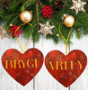 Christmas Personalized Ornament Handmade NAME ON HEART RED GOLD BLING Large HEART SHAPED Wooden Sublimation Large Holiday Tree Decoration GIFT Crafters Delight {{ JAMsCraftCloset }}