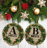 Christmas Personalized Ornament Handmade INITIAL AND NAME WREATH Large Round Wooden Sublimation Large Holiday Tree Decoration GIFT Crafters Delight {{ JAMsCraftCloset }}