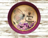 Cake Pan Round Purple WISHING YOU HAPPINESS Butterfly LOVE Wall Art Handmade Hand Painted Repurposed Upcycled Wedding Wedding Gift Idea - JAMsCraftCloset