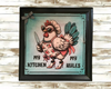 Wood Wall Art Plaque MY KITCHEN MY RULES Hen With Knife Square Decoupaged Kitchen Home Decor Gift Idea Positive Saying - JAMsCraftCloset