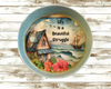Cake Pan Round Blue LIFE IS A BEAUTIFUL STRUGGLE Beach or Lake House Decor Beach Scene Wall Art Handmade Hand Painted Repurposed Upcycled Wedding Gift Idea - JAMsCraftCloset