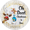 ROUND Digital Graphic Design OH DEER - CHRISTMAS IS HERE Sublimation PNG SVG Lake House Sign Farmhouse Country Home Cabin HOLIDAY Wall Art Wreath Design Gift Crafters Delight HAPPY CRAFTING {{ JAMsCraftCloset }}