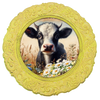 ROUND Digital Graphic Design COW WITH DAISIES Floral Wedding Gift First Home Sublimation Decoupage PNG SVG Country Farmhouse Home Kitchen Decor Wall Art Shelf Sitter Gift Crafters Delight - JAMsCraftCloset