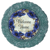 ROUND Digital Graphic Design BLUE POPPIES - WELCOME HOME Wedding Gift First Home Sublimation PNG SVG Country Farmhouse Home Decor Sign Wall Art Gift Crafters Delight - JAMsCraftCloset