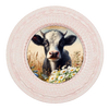 ROUND Digital Graphic Design COW WITH DAISIES Floral Wedding Gift First Home Sublimation Decoupage PNG SVG Country Farmhouse Home Kitchen Decor Wall Art Shelf Sitter Gift Crafters Delight - JAMsCraftCloset