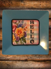 TRAY Pale Blue Plastic Square Decoupaged Hand Painted Upcycled Repurposed Wall Art SPRING FLORAL - HELLO Home Decor Wall Art Gift - JAMsCraftCloset