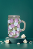 Mugs Mason Jar Hand Painted HAPPY DOTS Green Blue Lilac Drinkware Barware Kitchen Decor Summer Gift Idea Unique One of a Kind {{ JAMsCraftCloset }}
