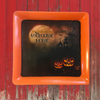 TRAY Orange Plastic Square Decoupaged Hand Painted Upcycled Repurposed Wall Art WELCOME HOME Home Decor Halloween Decor Wall Art Gift - JAMsCraftCloset