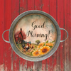 Galvanized Metal Round TRAY Farmhouse Country Coffee Bar Wall Art GOOD MORNING Handmade Gift Idea  - JAMsCraftCloset