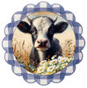 ROUND Digital Graphic Design COW WITH DAISIES Floral Wedding Gift First Home Sublimation Decoupage PNG SVG Country Farmhouse Home Kitchen Decor Wall Art Shelf Sitter Gift Crafters Delight - JAMsCraftCloset