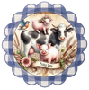 ROUND Digital Graphic Design FARM LIFE - COW PIGS BIRD Floral Wedding Gift First Home Sublimation Decoupage PNG SVG Country Farmhouse Home Kitchen Decor Wall Art Shelf Sitter Gift Crafters Delight - JAMsCraftCloset