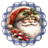 ROUND Digital Graphic Design  SANTA FACE HOLLY POINSETTIAS - CHRISTMAS DESIGN PNG-JPEG-PDF-SVG-Decoupage-Sublimation Design Graphic Country Farmhouse Home Decor HOLIDAY Decor Gift Crafters Delight - JAMsCraftCloset