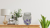 Mugs Mason Jar Drinking Jar Hand Painted Floral Aqua Yellow Purple Pink Blue Golden Harvest Unique Gift Idea {{ JAMsCraftCloset }}