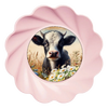ROUND Digital Graphic Design COW WITH DAISIES Floral Wedding Gift First Home Sublimation Decoupage PNG SVG Country Farmhouse Home Kitchen Decor Wall Art Shelf Sitter Gift Crafters Delight - JAMsCraftCloset