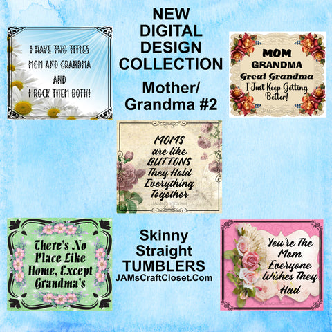 BUNDLE 2 TUMBLER Full Wrap Sayings Quotes Graphic Design Downloads SVG PNG JPEG Files Sublimation MOM AND GRANDMA SAYINGS Design Mothers Day Crafters Delight - JAMsCraftCloset {{ JAMsCraftCloset }}