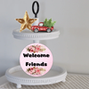 ROUND Digital Graphic Design WELCOME FRIENDS Sublimation PNG SVG Lake House Sign Farmhouse Country Home Cabin KITCHEN Wall Art Decor Wreath Design Gift Crafters Delight HAPPY CRAFTING {{ JAMsCraftCloset }}