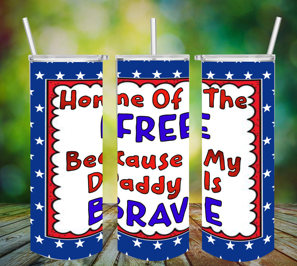 TUMBLER Full Wrap Sublimation Digital Graphic Design PATRIOTIC DESIGNS FROM BUNDLE 2 Download HOME OF THE FREE SVG-PNG Patio Porch Decor Gift Picnic Crafters Delight {{ JAMsCraftCloset }}