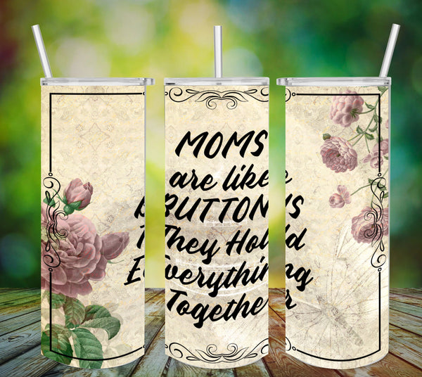 TUMBLER Full Wrap Sublimation Digital Graphic Design MOM and GRANDMA DESIGNS FROM BUNDLE 2 Download MOMS ARE LIKE BUTTONS SVG-PNG Home Decor Gift Mothers Day Crafters Delight {{ JAMsCraftCloset }}