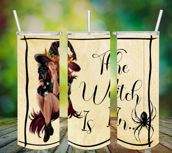 TUMBLER Full Wrap Sublimation Digital Graphic Design HALLOWEEN DESIGNS FROM BUNDLE 1 Download THE WITCH IS IN SVG-PNG Patio Porch Decor Gift Picnic Crafters Delight {{ JAMsCraftCloset }}