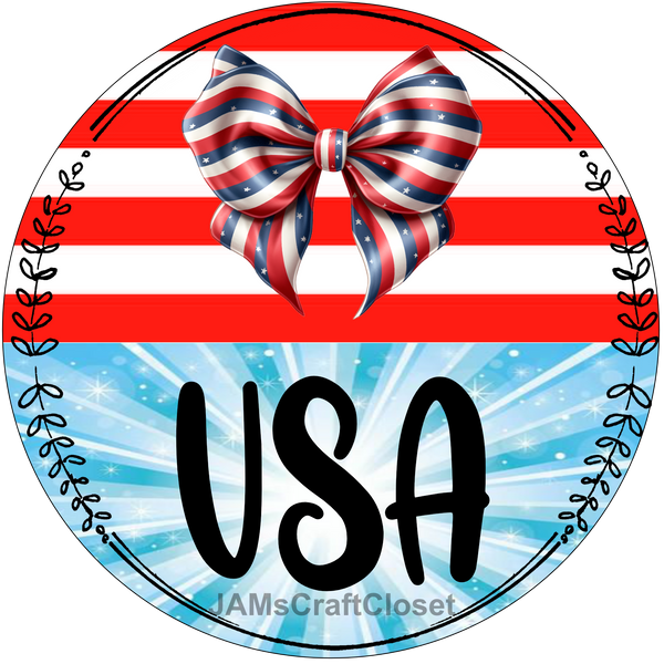 ROUND Digital Graphic Design USA Sublimation PNG SVG Lake House Sign Farmhouse Country Home Cabin PATRIOTIC Wall Art Wreath Design Gift Crafters Delight HAPPY CRAFTING {{ JAMsCraftCloset }}