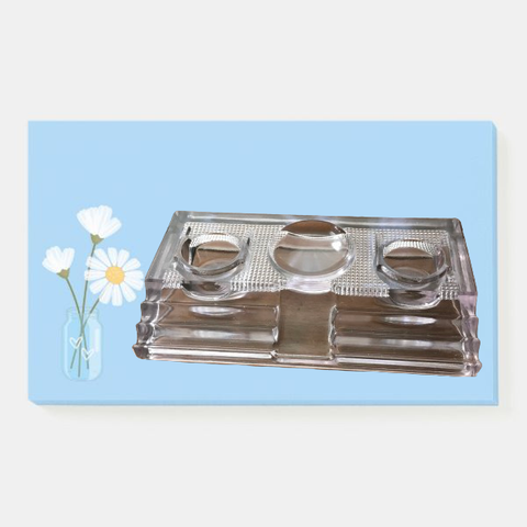 Antique Glass Double Inkwell Desk Organizer With Fountain Pen Holder Circa 1912s Clear Molded Glass Collectible Unique Rare {{ JAMsCraftCloset }}