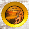 Vintage Fluted Pie Pan Yellow YOU ARE MY SUNSHINE Farmhouse Country Scene Wall Art Handmade Hand Painted Repurposed Upcycled Gift Idea Crafters Delight - JAMsCraftCloset