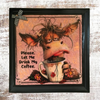 Wood Wall Art Plaque LET ME DRINK MY COFFEE Square Decoupaged Kitchen Home Decor Gift Idea Positive Saying - JAMsCraftCloset