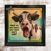 Wood Wall Art Plaque WHAT DO YOU MEAN YOU NEED MORE MILK Funny Cow Square Decoupaged Kitchen Home Decor Gift Idea Positive Saying - JAMsCraftCloset