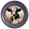 ROUND Digital Graphic Design COW WITH DAISIES Floral Wedding Gift First Home Sublimation Decoupage PNG SVG Country Farmhouse Home Kitchen Decor Wall Art Shelf Sitter Gift Crafters Delight - JAMsCraftCloset